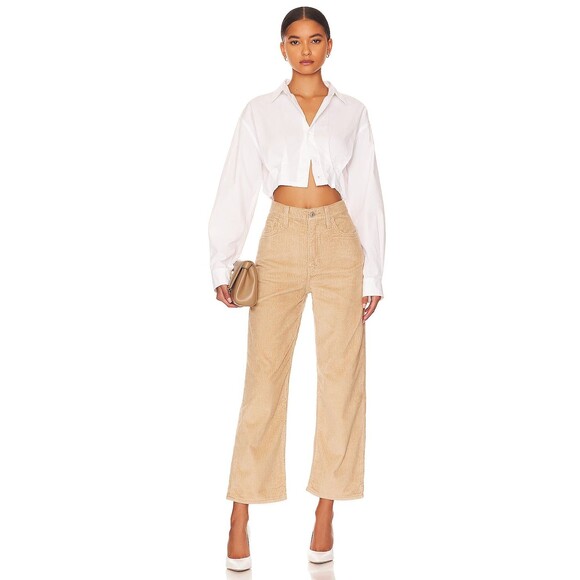 Levis Premium Ribcage Straight Ankle Jean Granola Brown Corduroy Pants Boho New - Picture 8 of 16